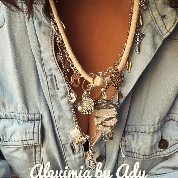 Alquimia Silver and Gold Charm Necklace - Picture 7 of 8